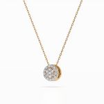 Diamantanhänger in 0,19 Karat, Gelbgold 585 / 14 Karat, mit einer 585ger Goldkette, Gewicht ca. 1,8 g.