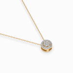 Diamantanhänger in 0,19 Karat, Gelbgold 585 / 14 Karat, mit einer 585ger Goldkette in 40 cm lang, Gewicht ca. 1,8 g.