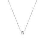 Diamantanhänger in 0,15 Karat, Weißgold 585 / 14 Karat, mit einer 585ger Goldkette, Gewicht ca. 1,5 g.