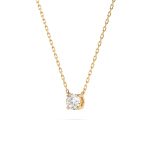 Diamantanhänger in 0,15 Karat, Gelbgold 585 / 14 Karat, mit einer 585ger Goldkette, Gewicht ca. 1,5 g.