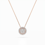 Diamantanhänger in 0,24 Karat, Rotgold 585 / 14 Karat, mit einer 585ger Goldkette in 40 cm lang, Gewicht ca. 2,2 g.
