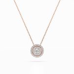 Diamantanhänger in 0,24 Karat, Rotgold 585 / 14 Karat, mit einer 585ger Goldkette, Gewicht ca. 2,2 g.