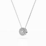 Diamantanhänger in 0,24 Karat, Weißgold 585 / 14 Karat, mit einer 585ger Goldkette, Gewicht ca. 2,2 g.