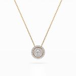 Diamantanhänger in 0,24 Karat, Gelbgold 585 / 14 Karat, mit einer 585ger Goldkette, Gewicht ca. 2,2 g.