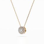 Diamantanhänger in 0,24 Karat, Gelbgold 585 / 14 Karat, mit einer 585ger Goldkette, Gewicht ca. 2,2 g.