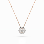 Diamantanhänger in 0,1 Karat, Rotgold 585 / 14 Karat, mit einer 585ger Goldkette, Gewicht ca. 1,7 g.