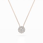 Diamantanhänger in 0,1 Karat, Rotgold 585 / 14 Karat, mit einer 585ger Goldkette, Gewicht ca. 1,7 g.