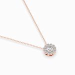 Diamantanhänger in 0,1 Karat, Rotgold 585 / 14 Karat, mit einer 585ger Goldkette, Gewicht ca. 1,7 g.