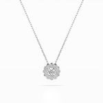Diamantanhänger in 0,1 Karat, Weißgold 585 / 14 Karat, mit einer 585ger Goldkette, Gewicht ca. 1,7 g.