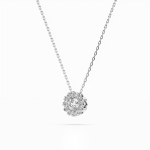 Diamantanhänger in 0,1 Karat, Weißgold 585 / 14 Karat, mit einer 585ger Goldkette in 42 cm lang, Gewicht ca. 1,7 g.