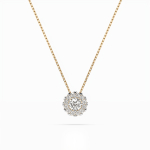 Diamantanhänger in 0,1 Karat, Gelbgold 585 / 14 Karat, mit einer 585ger Goldkette in 40 cm lang, Gewicht ca. 1,7 g.