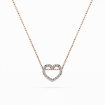 Diamantanhänger in 0,09 Karat, Rotgold 585 / 14 Karat, mit einer 585ger Goldkette in 40 cm lang, Gewicht ca. 1,7 g.