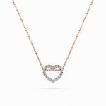 Diamantanhänger in 0,09 Karat, Rotgold 585 / 14 Karat, mit einer 585ger Goldkette, Gewicht ca. 1,7 g.