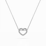 Diamantanhänger in 0,09 Karat, Weißgold 585 / 14 Karat, mit einer 585ger Goldkette, Gewicht ca. 1,7 g.