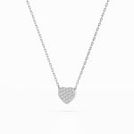 Diamantanhänger in 0,09 Karat, Weißgold 585 / 14 Karat, mit einer 585ger Goldkette, Gewicht ca. 1,2 g.