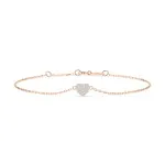 Goldarmband als Ankerkette mit 0,09 Karat Diamanten, Rotgold 585 / 14 Karat, 19,5 cm lang, Gewicht ca. 0,9 g.