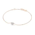 Goldarmband als Ankerkette mit 0,09 Karat Diamanten, Rotgold 585 / 14 Karat