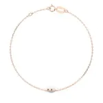 Goldarmband als Ankerkette mit 0,09 Karat Diamanten, Rotgold 585 / 14 Karat