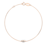 Goldarmband als Ankerkette mit 0,09 Karat Diamanten, Rotgold 585 / 14 Karat, 17,5 cm lang, Gewicht ca. 0,9 g.