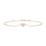Goldarmband als Ankerkette mit 0,09 Karat Diamanten, Gelbgold 585 / 14 Karat, 17 cm lang, Gewicht ca. 0.9 g.