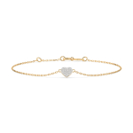 Goldarmband als Ankerkette mit 0,09 Karat Diamanten, Gelbgold 585 / 14 Karat, 20,5 cm lang, Gewicht ca. 0,9 g.