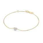 Goldarmband als Ankerkette mit 0,09 Karat Diamanten, Gelbgold 585 / 14 Karat