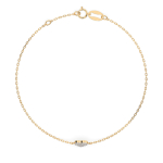 Goldarmband als Ankerkette mit 0,09 Karat Diamanten, Gelbgold 585 / 14 Karat, 16,5 cm lang, Gewicht ca. 0,9 g.