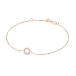 Goldarmband als Ankerkette mit 0,07 Karat Diamanten, Rotgold 585 / 14 Karat