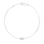 Goldarmband als Ankerkette mit 0,07 Karat Diamanten, Weißgold 585 / 14 Karat