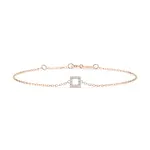 Goldarmband als Ankerkette mit 0,06 Karat Diamanten, Rotgold 585 / 14 Karat, 17,5 cm lang, Gewicht ca. 0,8 g.