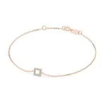 Goldarmband als Ankerkette mit 0,06 Karat Diamanten, Rotgold 585 / 14 Karat