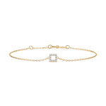 Goldarmband als Ankerkette mit 0,06 Karat Diamanten, Gelbgold 585 / 14 Karat, 16,5 cm lang, Gewicht ca. 0,8 g.
