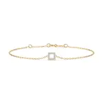 Goldarmband als Ankerkette mit 0,06 Karat Diamanten, Gelbgold 585 / 14 Karat, 17 cm lang, Gewicht ca. 0,8 g.