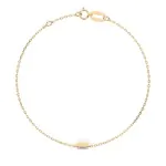 Goldarmband als Ankerkette mit 0,06 Karat Diamanten, Gelbgold 585 / 14 Karat, 19 cm lang, Gewicht ca. 0,8 g.