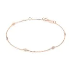 Goldarmband als Ankerkette mit 0,14 Karat Diamanten, Rotgold 585 / 14 Karat