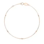 Goldarmband als Ankerkette mit 0,14 Karat Diamanten, Rotgold 585 / 14 Karat