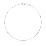 Goldarmband als Ankerkette mit 0,14 Karat Diamanten, Weißgold 585 / 14 Karat, 18 cm lang, Gewicht ca. 0,9 g.