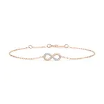 Goldarmband als Ankerkette mit 0,05 Karat Diamanten, Rotgold 585 / 14 Karat, 17 cm lang, Gewicht ca. 1,0 g.