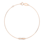 Goldarmband als Ankerkette mit 0,05 Karat Diamanten, Rotgold 585 / 14 Karat, 20 cm lang, Gewicht ca. 1,0 g.