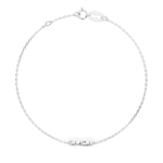 Goldarmband als Ankerkette mit 0,05 Karat Diamanten, Weißgold 585 / 14 Karat, 20 cm lang, Gewicht ca. 1,0 g.