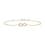 Goldarmband als Ankerkette mit 0,05 Karat Diamanten, Gelbgold 585 / 14 Karat, 20 cm lang, Gewicht ca. 1,0 g.
