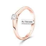0,20 Karat Diamant Verlobungsring, Rotgold 750 / 18K, Weite 56 mm, Gewicht ca. 2.39 g.