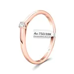 0,05 Karat Diamant Verlobungsring, Rotgold 750 / 18K, Weite 53 mm, Gewicht ca. 1.48 g.
