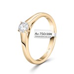 0,30 Karat Diamant Verlobungsring mit GIA Certifikate, Gelbgold 750 / 18K, Weite 53 mm, Gewicht ca. 2.84 g.
