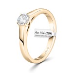 0,40 Karat Diamant Verlobungsring mit GIA Zertifikat, Gelbgold 750 / 18K, Breite 1,7 mm,Weite 54 mm, Gewicht ca. 3.41 g.