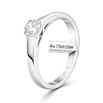 0,40 Karat Diamant Verlobungsring mit GIA Zertifikat, Weißgold 750 / 18K, Breite 1,7 mm,Weite 55 mm, Gewicht ca. 3.41 g.