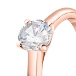 0,50 Karat Diamant Ring mit GIA Zertifikat, Rotgold 585 / 14K, Breite 1,7 mm,Weite 53 mm, Gewicht ca. 2.7 g.