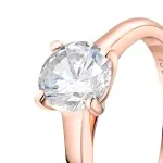 0,90 Karat Diamant Ring mit GIA Zertifikat, Rotgold 750 / 18K, Breite 1,7 mm,Weite 54 mm, Gewicht ca. 3.41 g.