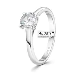 0,90 Karat Diamant Ring mit GIA Zertifikat, Weißgold 750 / 18K, Breite 1,7 mm,Weite 51 mm, Gewicht ca. 3.41 g.