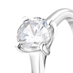 1 Karat Diamant Ring mit GIA Zertifikat, Weißgold 750 / 18K, Breite 1,7 mm,Weite 52 mm, Gewicht ca. 3.41 g.